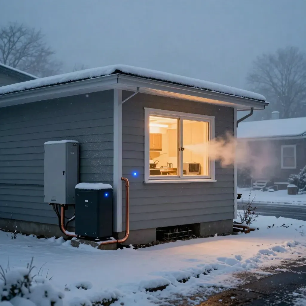 Snowy Kitchener home glows through outage with backup power, furnace warmth, and steady internet.
