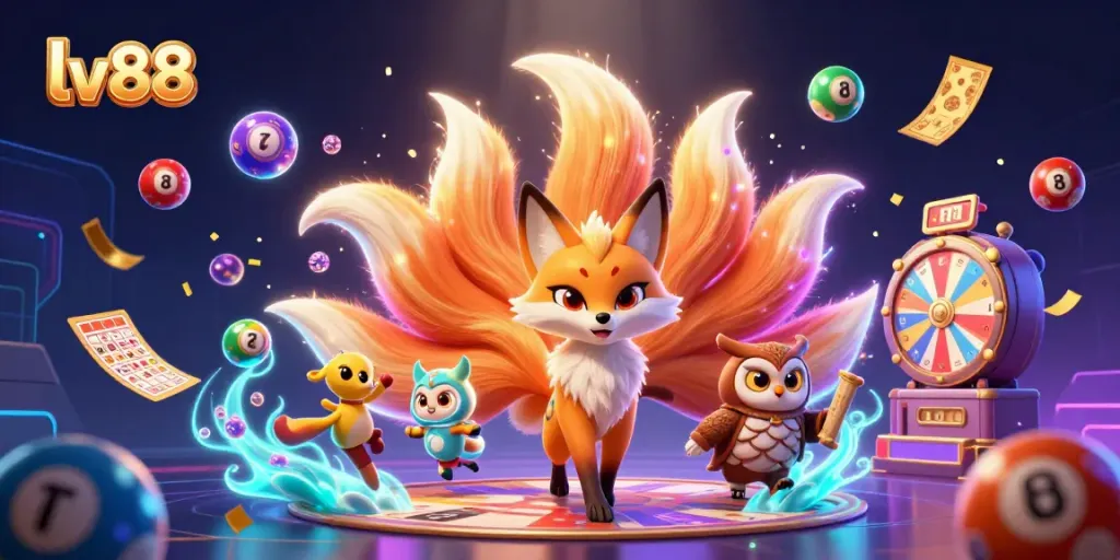 Experience the vibrant world of lv88 casino with colorful game elements and characters in action.